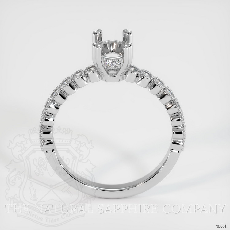 14K White Gold Antique Style Ring Setting