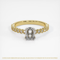 14K White & Yellow Antique Style Ring Setting Image