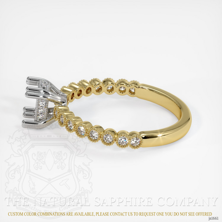 14K White & Yellow Antique Style Ring Setting