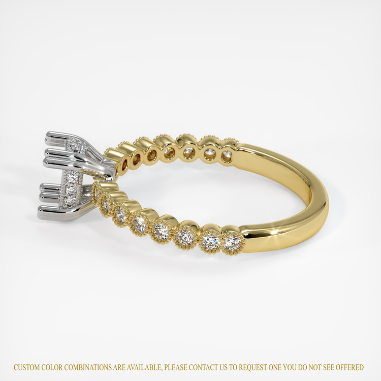 14K White & Yellow Antique Style Ring Setting