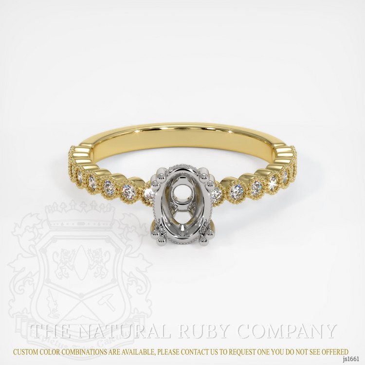 18K White & Yellow Antique Style Ring Setting