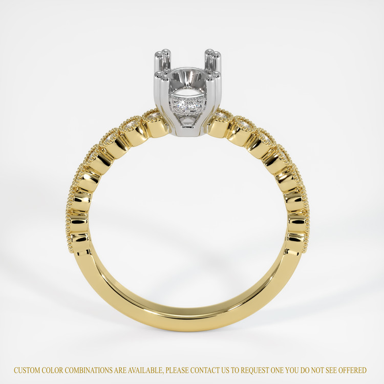 18K White & Yellow Antique Style Ring Setting