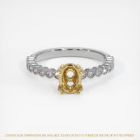 14K Yellow & White Antique Style Ring Setting Image