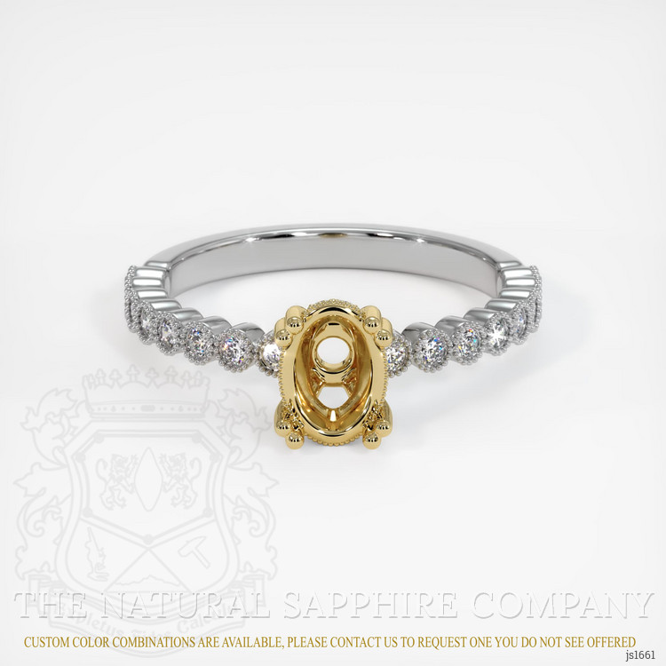 14K Yellow & White Antique Style Ring Setting