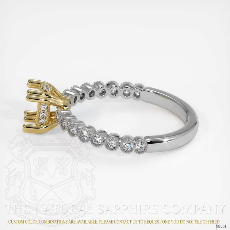 14K Yellow & White Antique Style Ring Setting