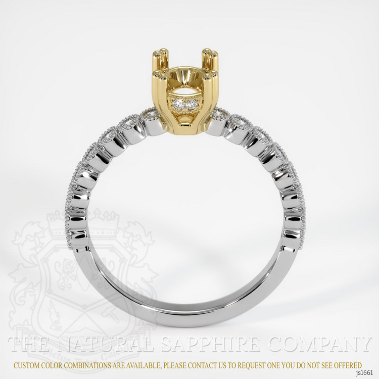 14K Yellow & White Antique Style Ring Setting