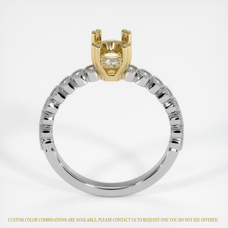 14K Yellow & White Antique Style Ring Setting