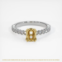 18K Yellow & White Antique Style Ring Setting Image