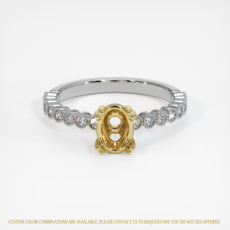 18K Yellow & White Antique Style Ring Setting