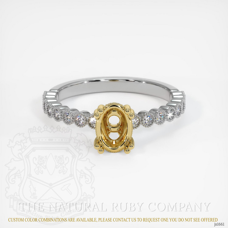 18K Yellow & White Antique Style Ring Setting