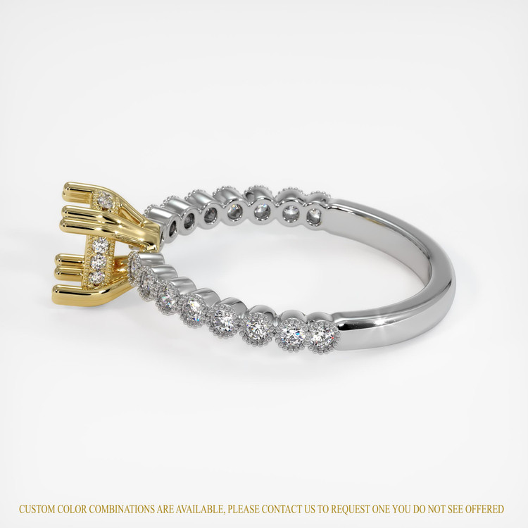 18K Yellow & White Antique Style Ring Setting