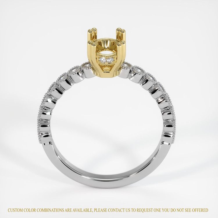 18K Yellow & White Antique Style Ring Setting