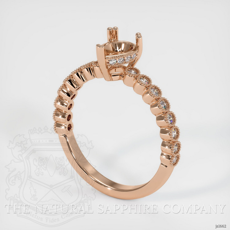 18K Rose Gold Antique Style Ring Setting
