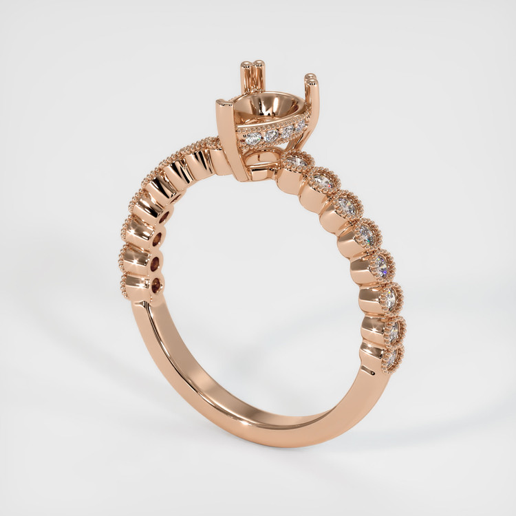 18K Rose Gold Antique Style Ring Setting