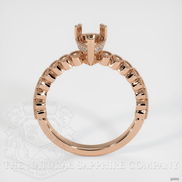 18K Rose Gold Antique Style Ring Setting