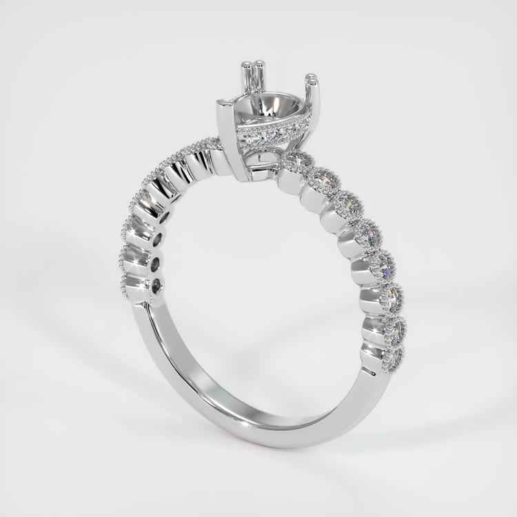14K White Gold Antique Style Ring Setting
