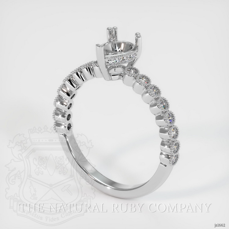 14K White Gold Antique Style Ring Setting
