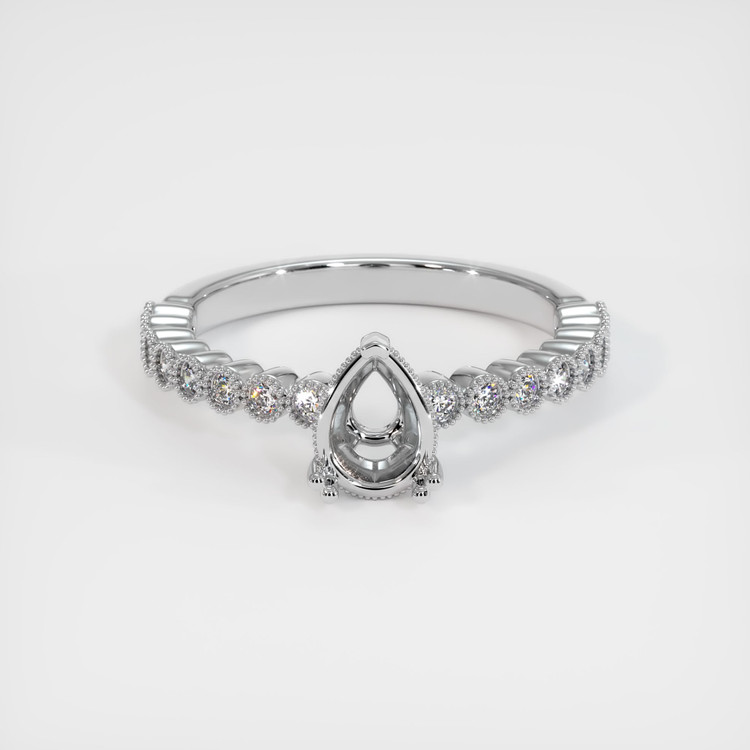 14K White Gold Antique Style Ring Setting