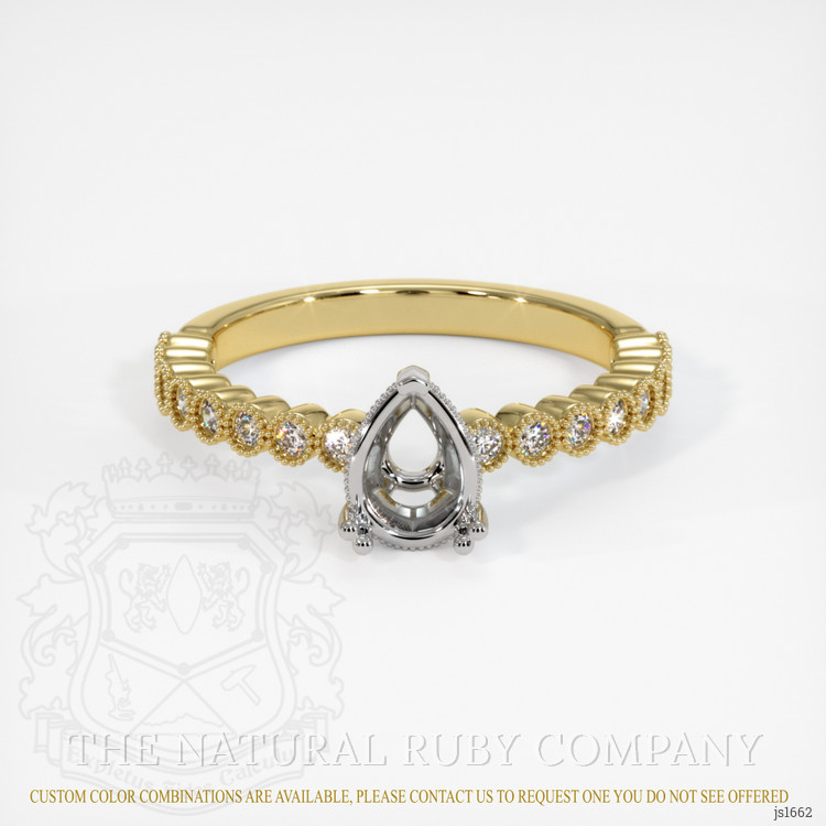 14K White & Yellow Antique Style Ring Setting