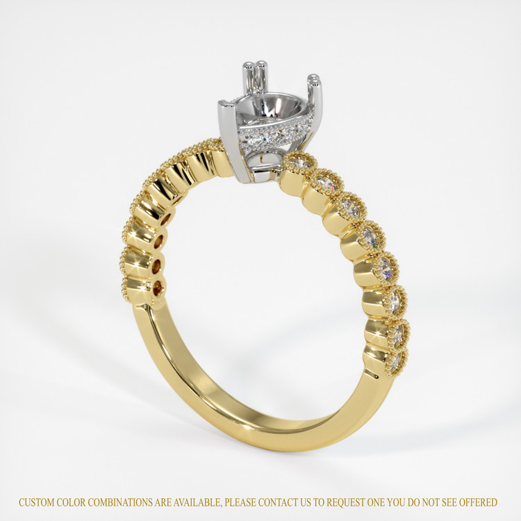 18K White & Yellow Antique Style Ring Setting