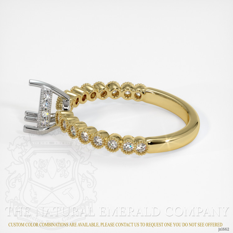 18K White & Yellow Antique Style Ring Setting