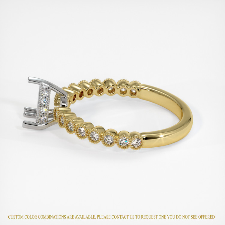 18K White & Yellow Antique Style Ring Setting