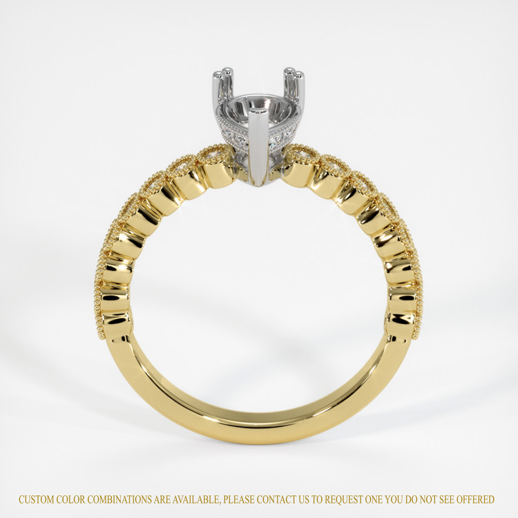 18K White & Yellow Antique Style Ring Setting