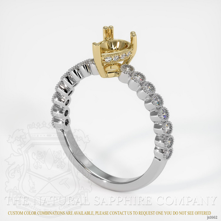 14K Yellow & White Antique Style Ring Setting