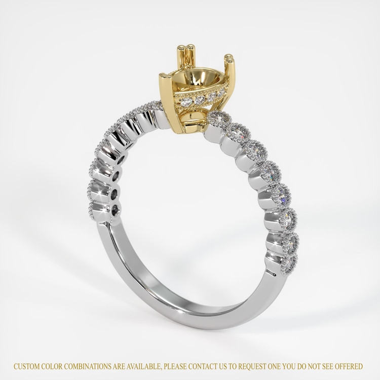 14K Yellow & White Antique Style Ring Setting