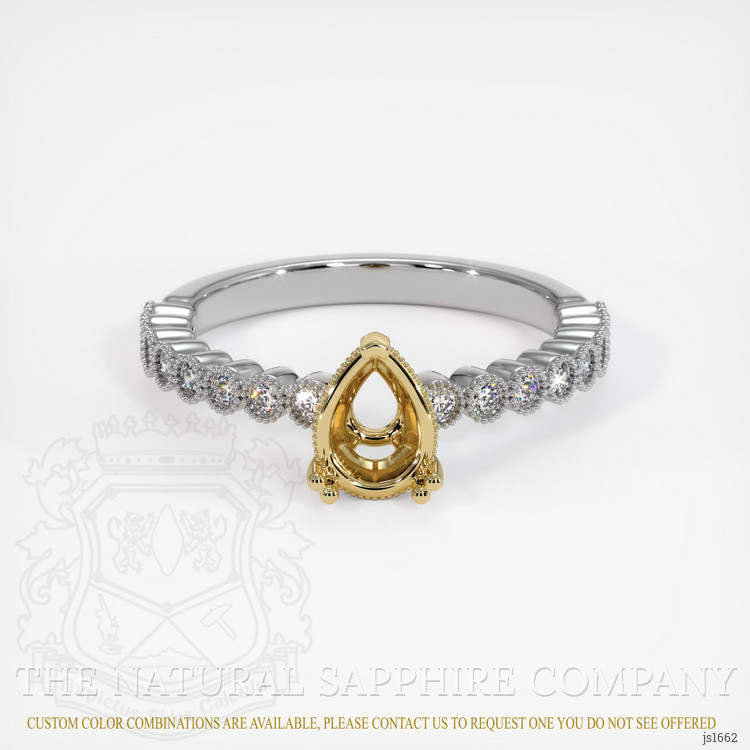 14K Yellow & White Antique Style Ring Setting