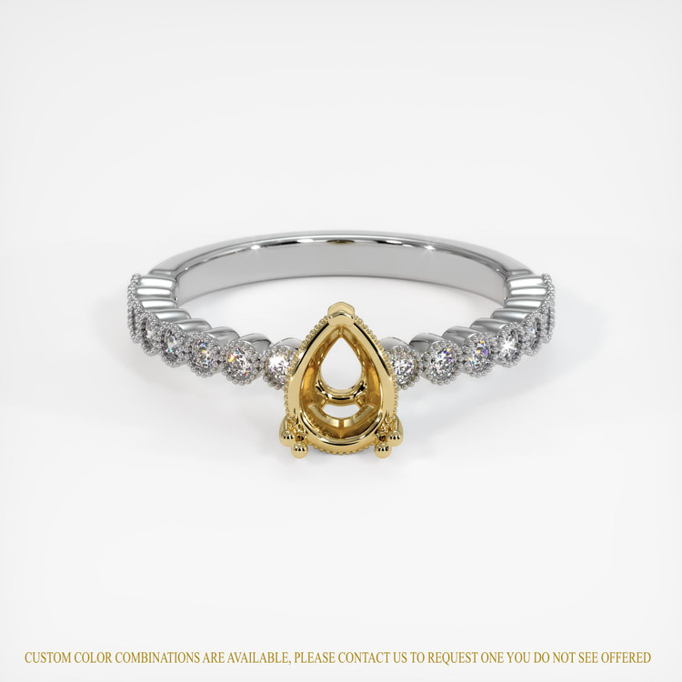 14K Yellow & White Antique Style Ring Setting