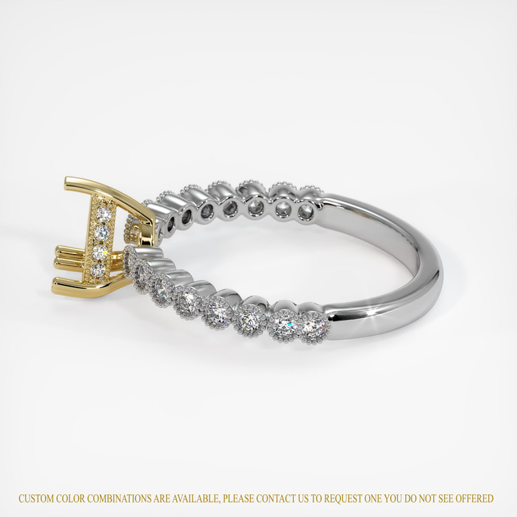 14K Yellow & White Antique Style Ring Setting