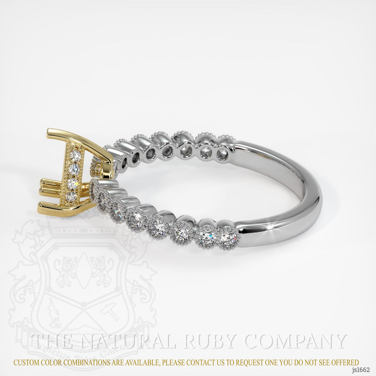 14K Yellow & White Antique Style Ring Setting