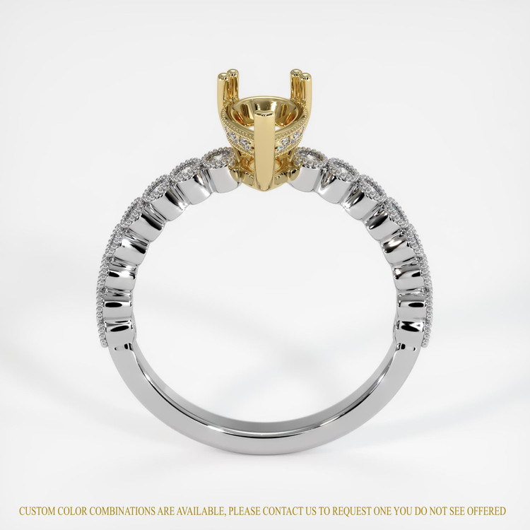 14K Yellow & White Antique Style Ring Setting