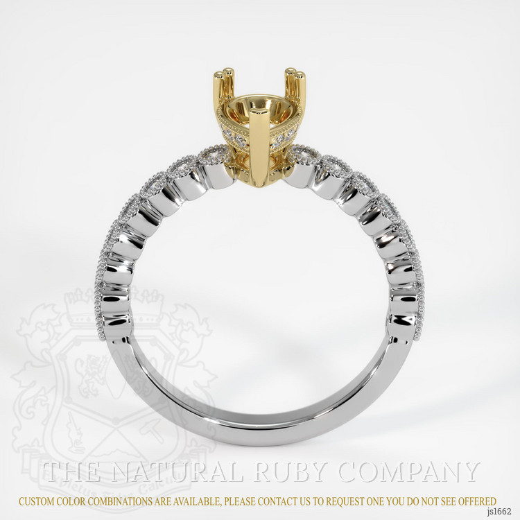 14K Yellow & White Antique Style Ring Setting