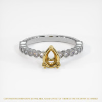 18K Yellow & White Antique Style Ring Setting Image