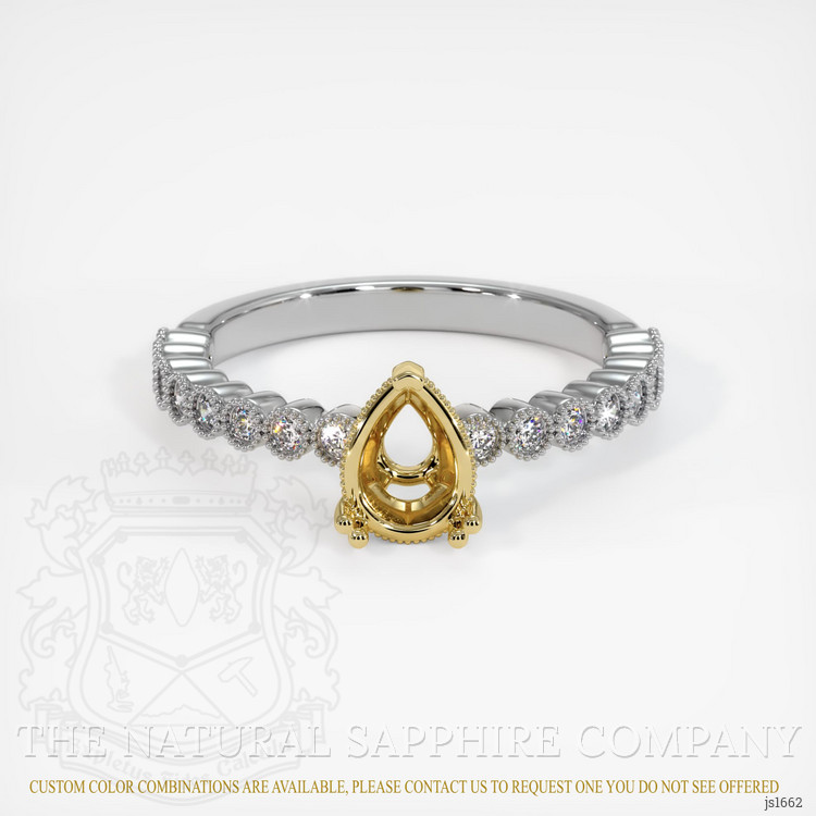 18K Yellow & White Antique Style Ring Setting