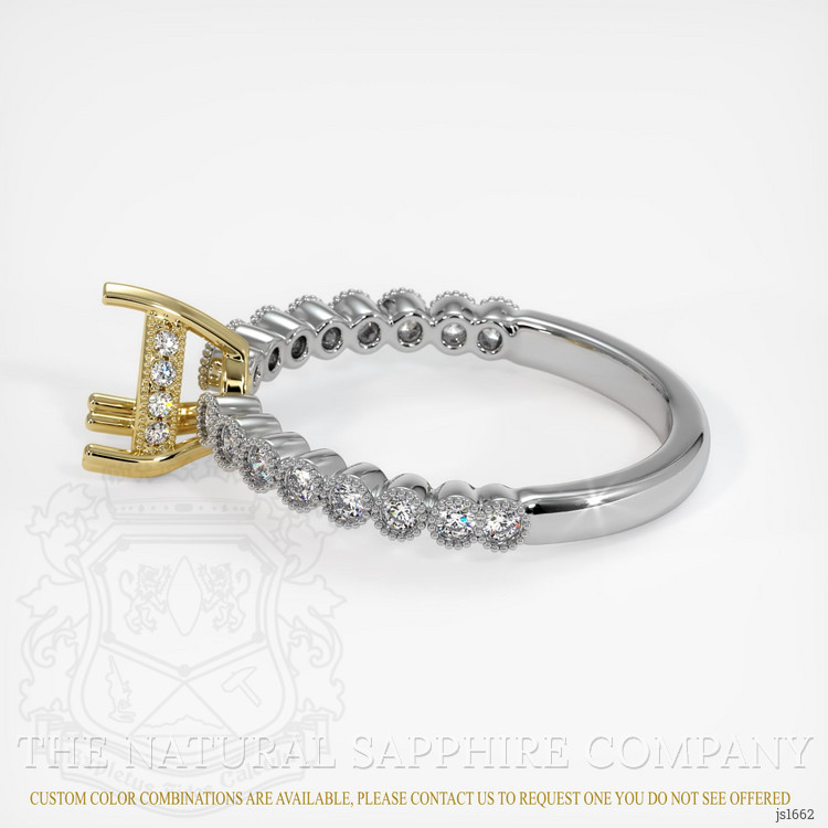 18K Yellow & White Antique Style Ring Setting