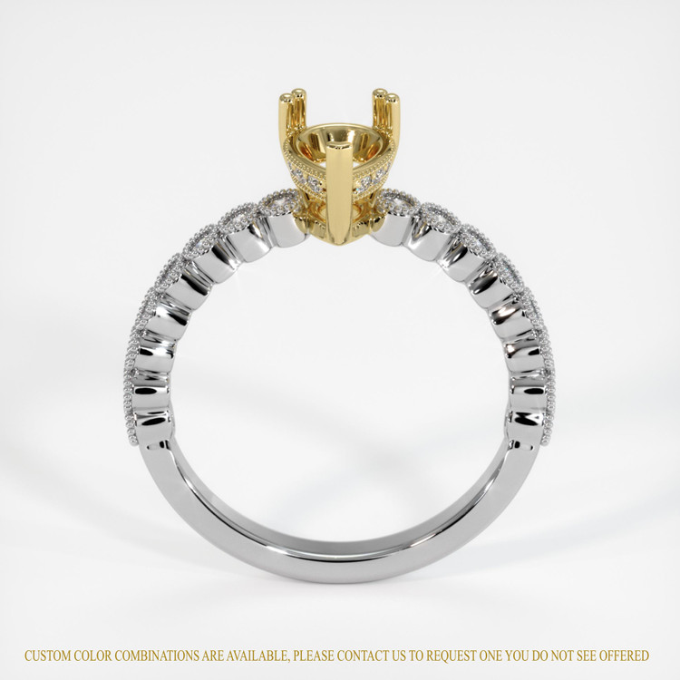 18K Yellow & White Antique Style Ring Setting