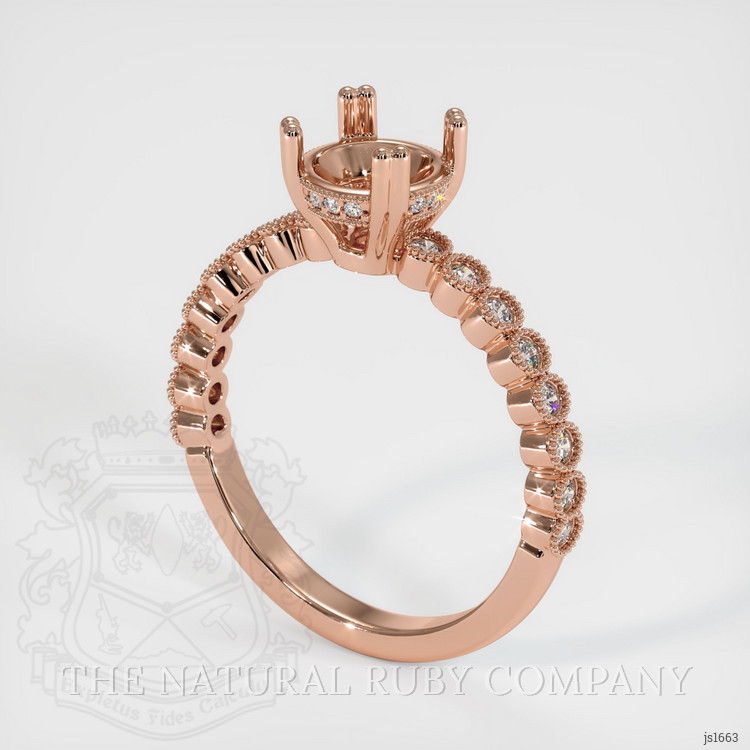 14K Rose Gold Antique Style Ring Setting