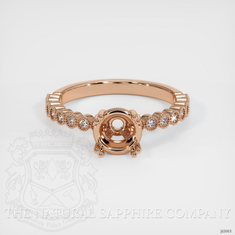 18K Rose Gold Antique Style Ring Setting