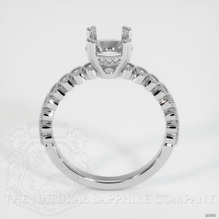10K White Gold Antique Style Ring Setting