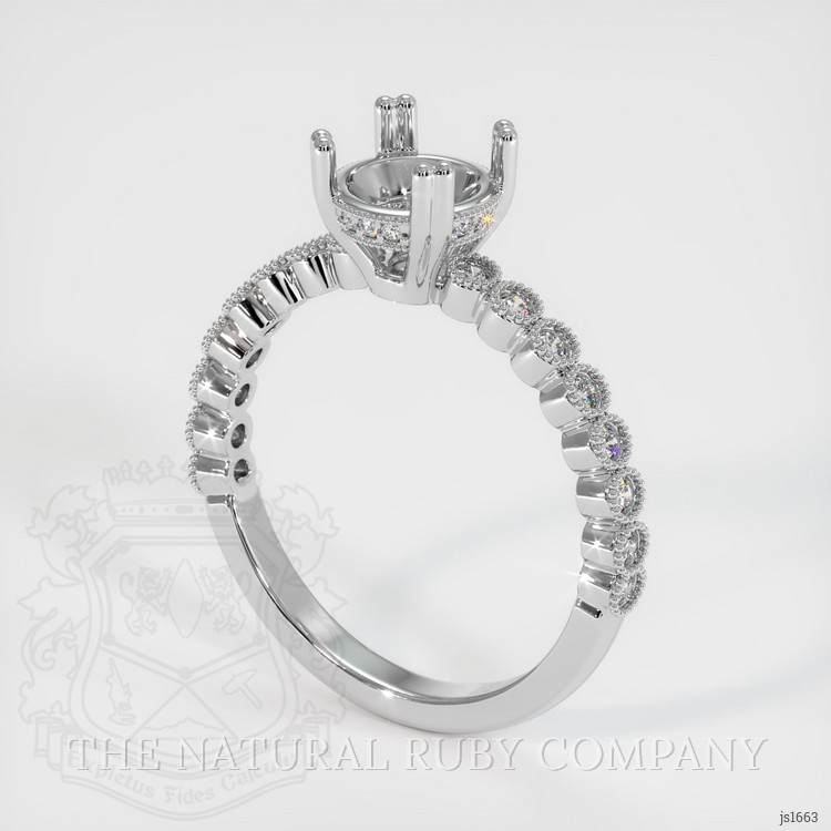 14K White Gold Antique Style Ring Setting