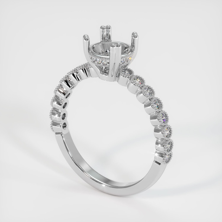 18K White Gold Antique Style Ring Setting