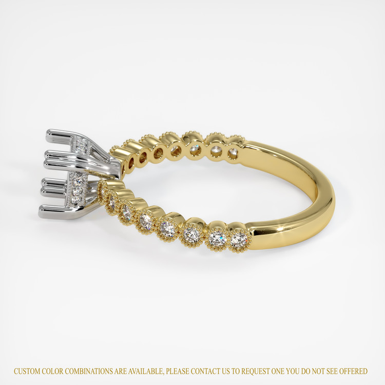 14K White & Yellow Antique Style Ring Setting