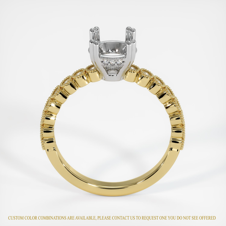 14K White & Yellow Antique Style Ring Setting