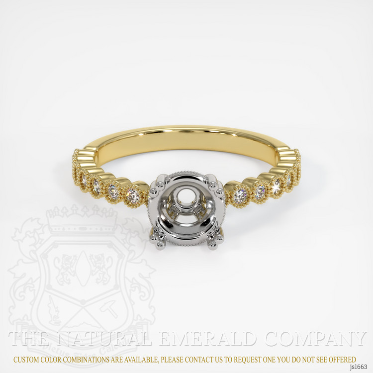 18K White & Yellow Antique Style Ring Setting