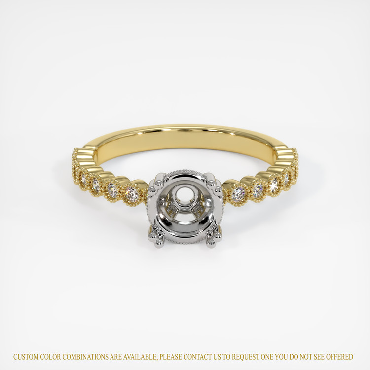 18K White & Yellow Antique Style Ring Setting