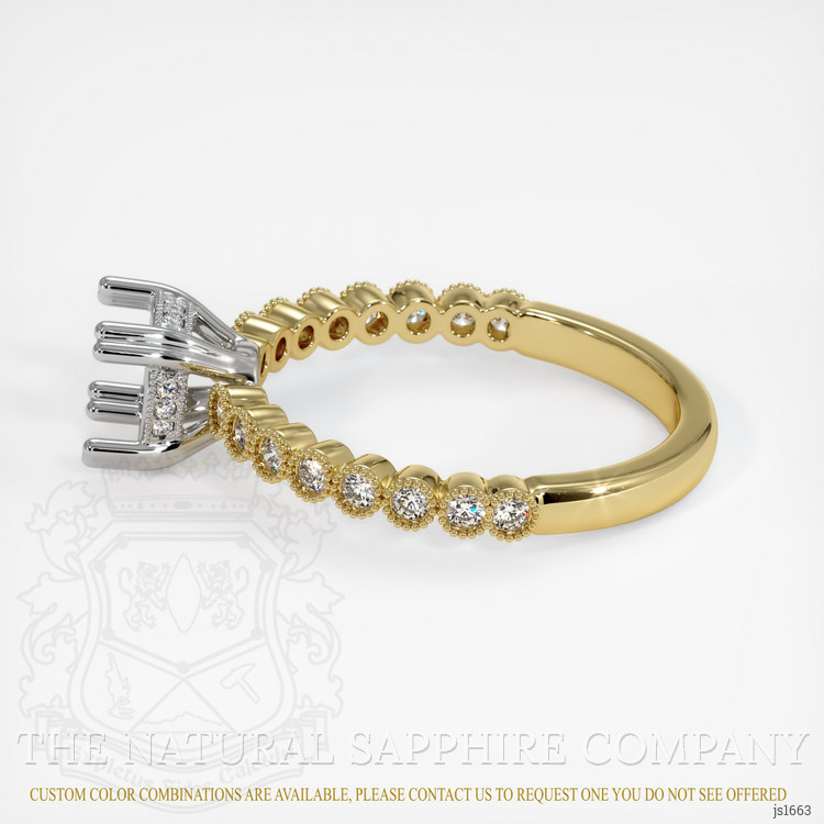 18K White & Yellow Antique Style Ring Setting
