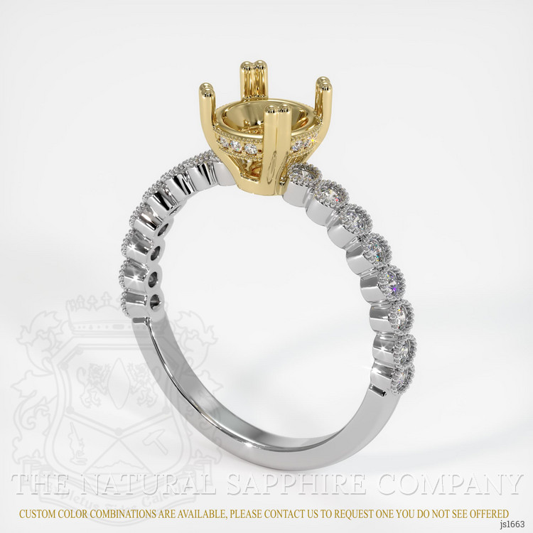 14K Yellow & White Antique Style Ring Setting